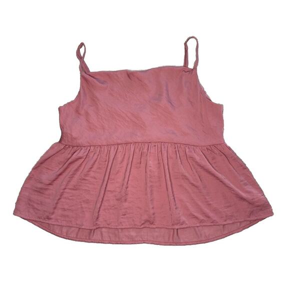 American Eagle Cropped Square Neck Top Berry Women's Medium Adjustable Straps - Picture 1 of 4